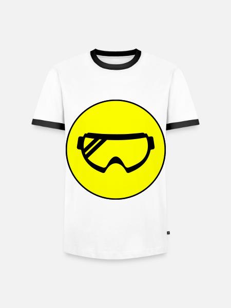 Ski goggles icon - Men's Ringer Shirt - white/black