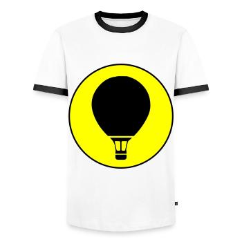 Icône de montgolfière - T-shirt contrasté Homme - blanc/noir - Devant - AI Model Female 172 light (172cm) & AI Model Male 178 dark (178cm)