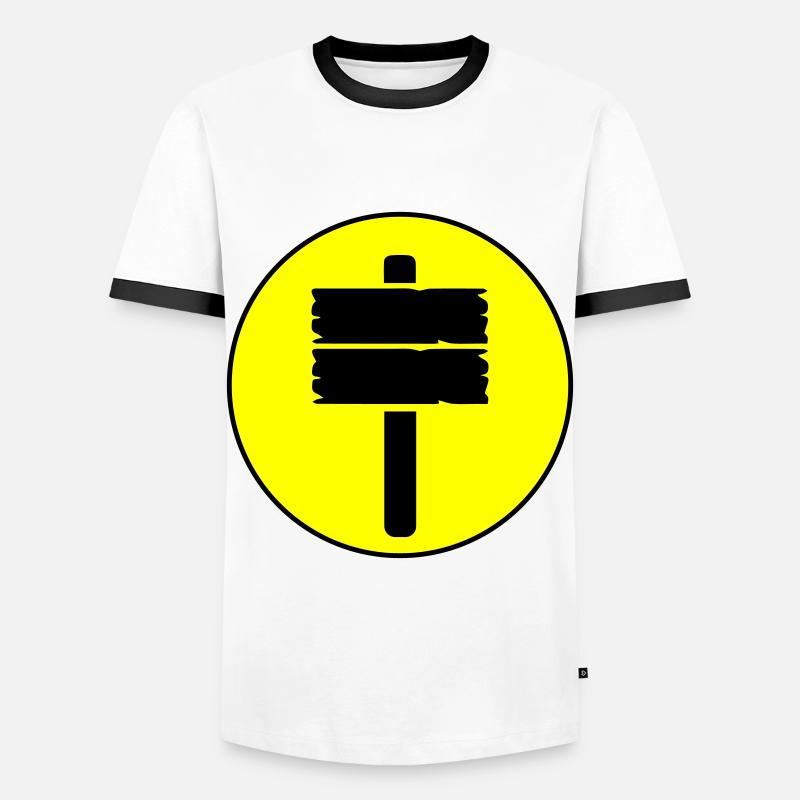 Signpost icon - Men's Ringer Shirt - white/black