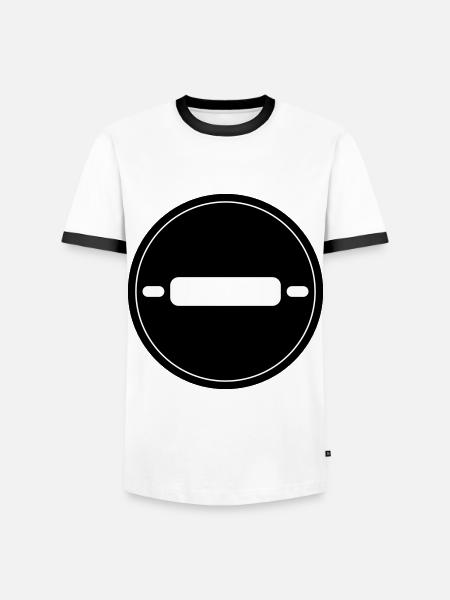 Kitchen roll baking rolling pin - Men's Ringer Shirt - white/black