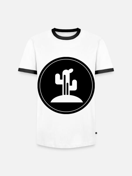 Cactus plant - Men's Ringer Shirt - white/black