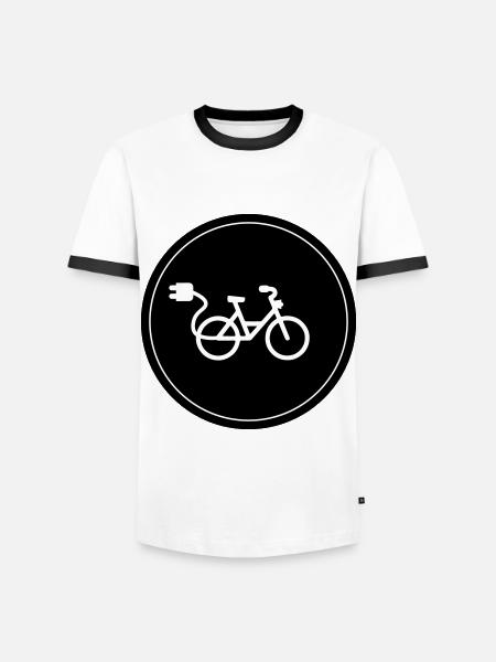 eBike Bicycle Cycling - Men's Ringer Shirt - white/black
