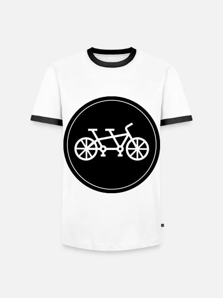 Tandem vélo - T-shirt contrasté Homme - blanc/noir