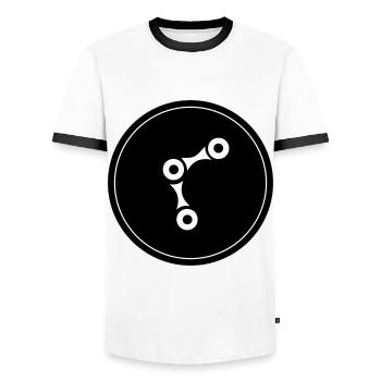 Fahrrad Radfahren Kette - Männer Kontrast-T-Shirt - Weiß/Schwarz - Vorne - AI Model Female 172 light (172cm) & AI Model Male 178 dark (178cm)