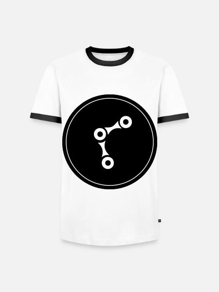 Bicycle Cycling Chain - Men's Ringer Shirt - white/black
