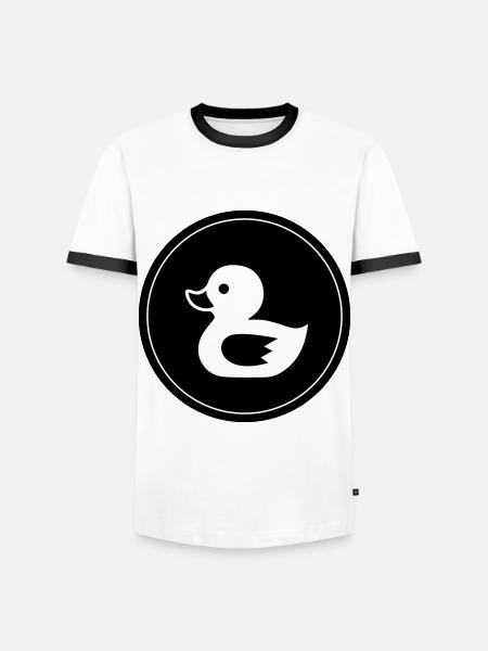 Duck Icon - Men's Ringer Shirt - white/black