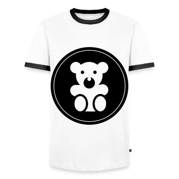 Teddy bear baby bear - Men's Ringer Shirt - white/black - Front - AI Model Female 172 light (172cm) & AI Model Male 178 dark (178cm)