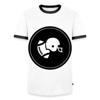 Icône du football - T-shirt contrasté Homme - blanc/noir - Devant - AI Model Female 172 light (172cm) & AI Model Male 178 dark (178cm)