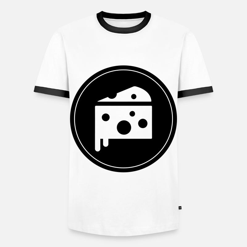 Käse Symbol Cheese - Männer Kontrast-T-Shirt - Weiß/Schwarz