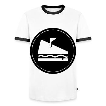 Sandwich Food - Men's Ringer Shirt - white/black - Front - AI Model Female 172 light (172cm) & AI Model Male 178 dark (178cm)
