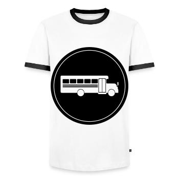 Schule Schulbus - Männer Kontrast-T-Shirt - Weiß/Schwarz - Vorne - AI Model Female 172 light (172cm) & AI Model Male 178 dark (178cm)