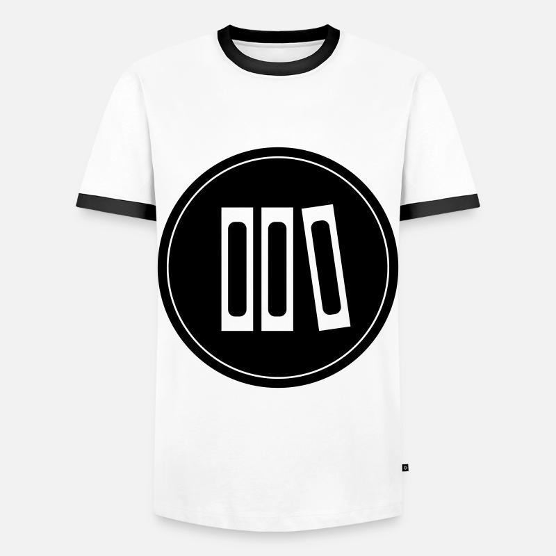 Bücher lesen - Männer Kontrast-T-Shirt - Weiß/Schwarz