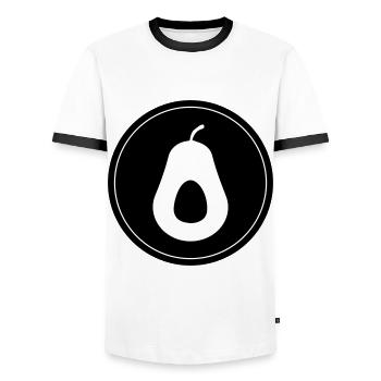 Symbole de l’avocat - T-shirt contrasté Homme - blanc/noir - Devant - AI Model Female 172 light (172cm) & AI Model Male 178 dark (178cm)