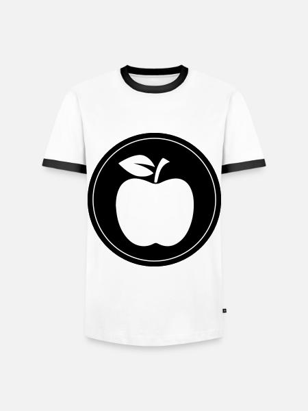 Apple Symbol - Men's Ringer Shirt - white/black