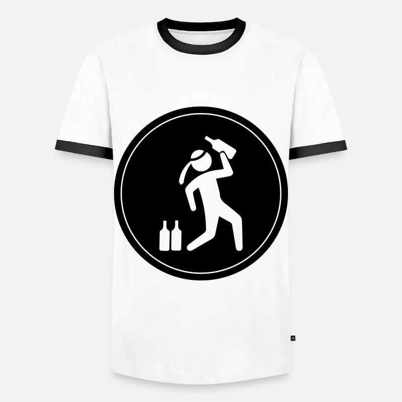Drunk Party Drinking Circle - Men's Ringer Shirt - white/black