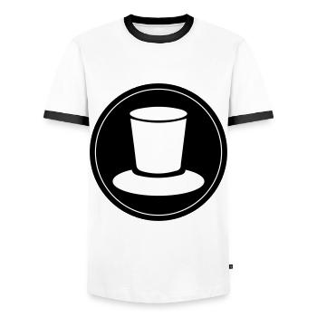 Zylinder Bräutigam Kreis - Männer Kontrast-T-Shirt - Weiß/Schwarz - Vorne - AI Model Female 172 light (172cm) & AI Model Male 178 dark (178cm)