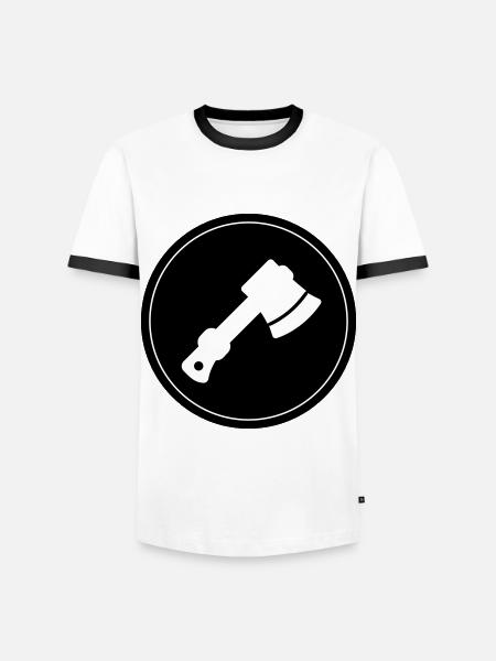 Climbing equipment circle ice axe - Men's Ringer Shirt - white/black