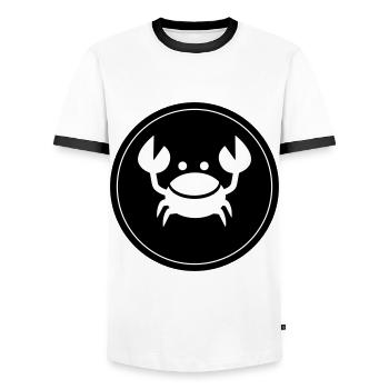Crustacean Circle - Men's Ringer Shirt - white/black - Front - AI Model Female 172 light (172cm) & AI Model Male 178 dark (178cm)