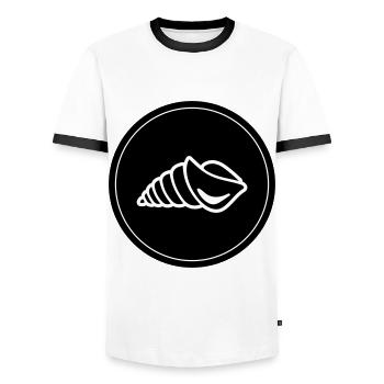 Mussel snail circle - Men's Ringer Shirt - white/black - Front - AI Model Female 172 light (172cm) & AI Model Male 178 dark (178cm)