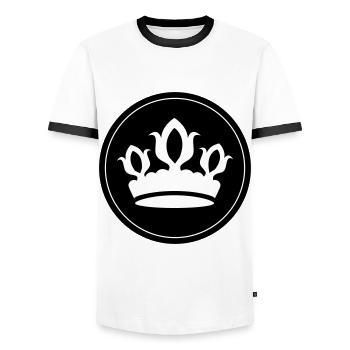 Krone Silhouette - Men's Ringer Shirt - white/black - Front - AI Model Female 172 light (172cm) & AI Model Male 178 dark (178cm)