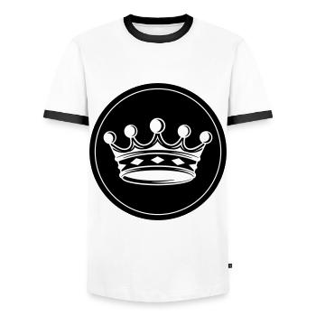 Krone Silhouette icon - Men's Ringer Shirt - white/black - Front - AI Model Female 172 light (172cm) & AI Model Male 178 dark (178cm)
