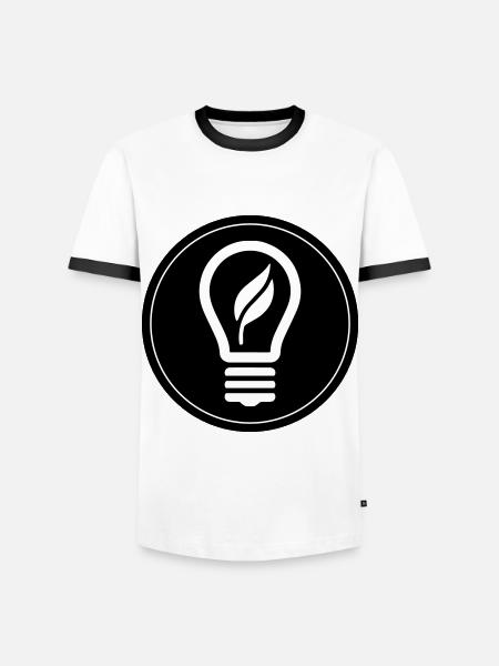 Light bulb icon - Men's Ringer Shirt - white/black