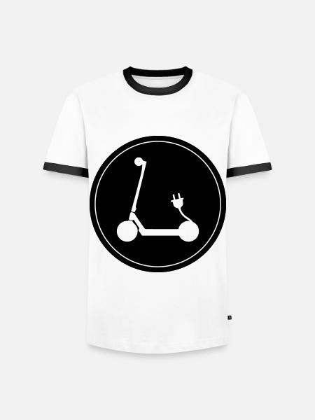 E-roller Icon - Männer Kontrast-T-Shirt - Weiß/Schwarz