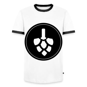 Houblon de bière - T-shirt contrasté Homme - blanc/noir - Devant - AI Model Female 172 light (172cm) & AI Model Male 178 dark (178cm)
