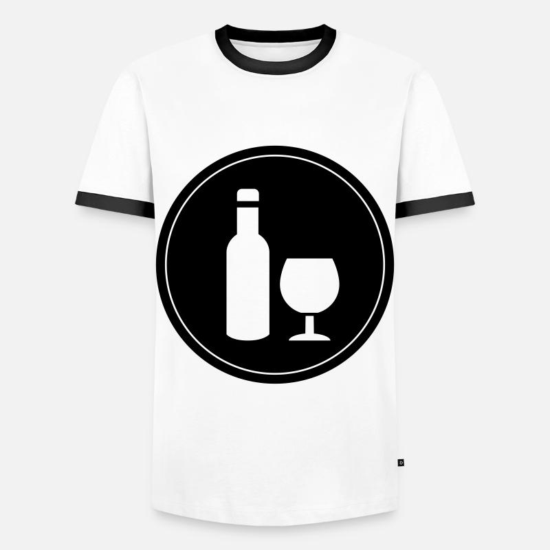Wein Rotwein - Männer Kontrast-T-Shirt - Weiß/Schwarz