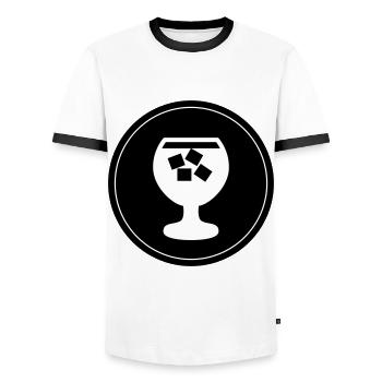 Whisky Icon - Männer Kontrast-T-Shirt - Weiß/Schwarz - Vorne - AI Model Female 172 light (172cm) & AI Model Male 178 dark (178cm)