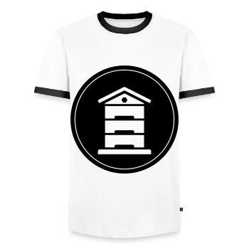 Honey beekeepers - Men's Ringer Shirt - white/black - Front - AI Model Female 172 light (172cm) & AI Model Male 178 dark (178cm)