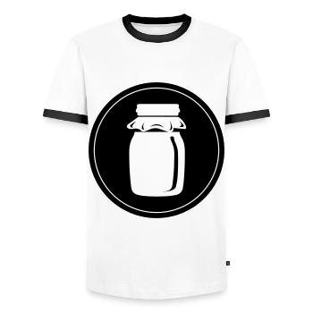 Honey symbol beekeeper - Men's Ringer Shirt - white/black - Front - AI Model Female 172 light (172cm) & AI Model Male 178 dark (178cm)