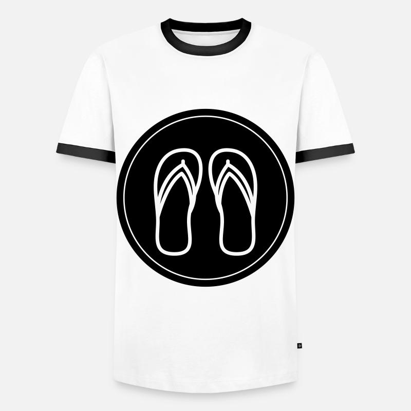 Flip-flops icon - Men's Ringer Shirt - white/black