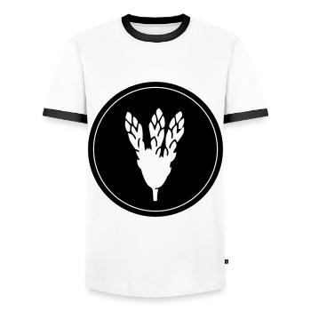 Asperges Légumes - T-shirt contrasté Homme - blanc/noir - Devant - AI Model Female 172 light (172cm) & AI Model Male 178 dark (178cm)
