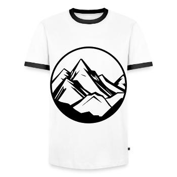 Berge Symbol Mountains - Men's Ringer Shirt - white/black - Front - AI Model Female 172 light (172cm) & AI Model Male 178 dark (178cm)