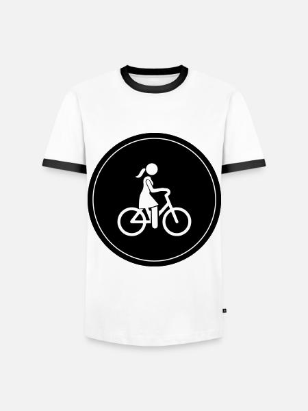 Cycling Bike Icon - Men's Ringer Shirt - white/black