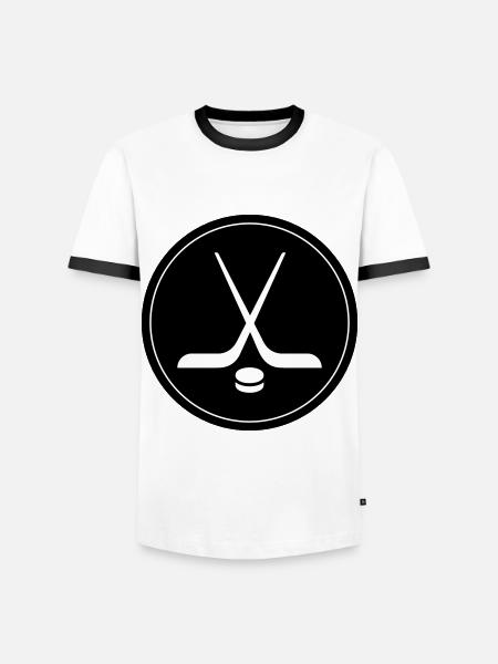 Ice Hockey Symbol - Men's Ringer Shirt - white/black