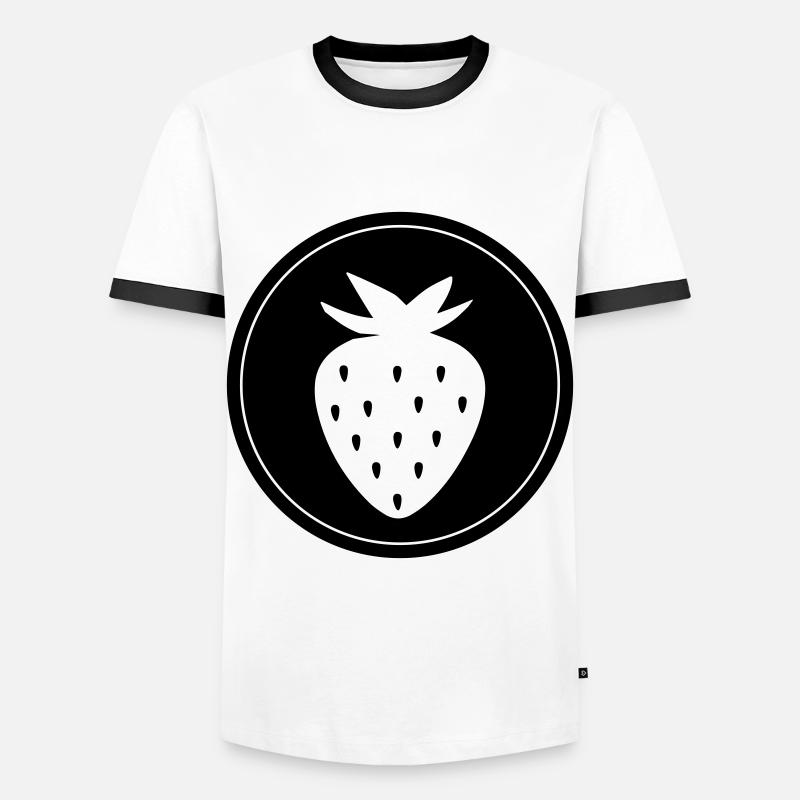 Fruit strawberry - Men's Ringer Shirt - white/black