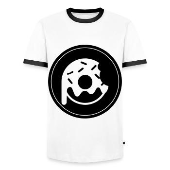 Donut Symbol - Männer Kontrast-T-Shirt - Weiß/Schwarz - Vorne - AI Model Female 172 light (172cm) & AI Model Male 178 dark (178cm)