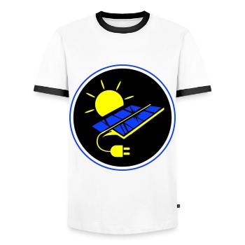 Photovoltaic system symbol solar energy - Men's Ringer Shirt - white/black - Front - AI Model Female 172 light (172cm) & AI Model Male 178 dark (178cm)