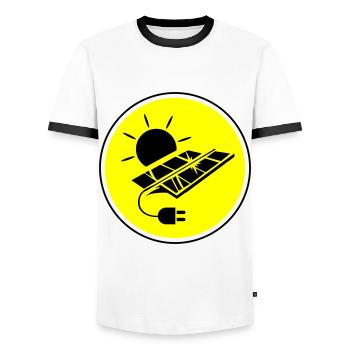 Solar energy photovoltaic system symbol - Men's Ringer Shirt - white/black - Front - AI Model Female 172 light (172cm) & AI Model Male 178 dark (178cm)