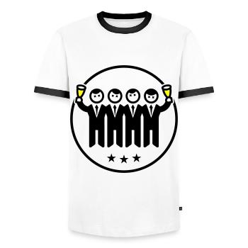 Bräutigam Junggesellenabschied Team - Männer Kontrast-T-Shirt - Weiß/Schwarz - Vorne - AI Model Female 172 light (172cm) & AI Model Male 178 dark (178cm)