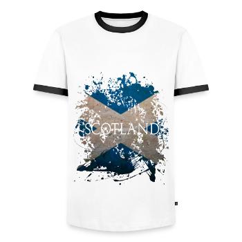 SCOTLAND Flag Scotland Flag Flag Fatherland - Men's Ringer Shirt - white/black - Front - AI Model Female 172 light (172cm) & AI Model Male 178 dark (178cm)