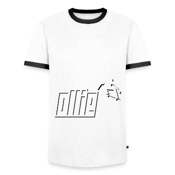 OLLIE Skater Skating Skateboard Fun Sport Design - Männer Kontrast-T-Shirt - Weiß/Schwarz - Vorne - AI Model Female 172 light (172cm) & AI Model Male 178 dark (178cm)