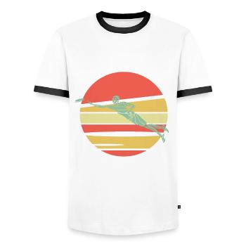 Frisbee ultime - T-shirt contrasté Homme - blanc/noir - Devant - AI Model Female 172 light (172cm) & AI Model Male 178 dark (178cm)
