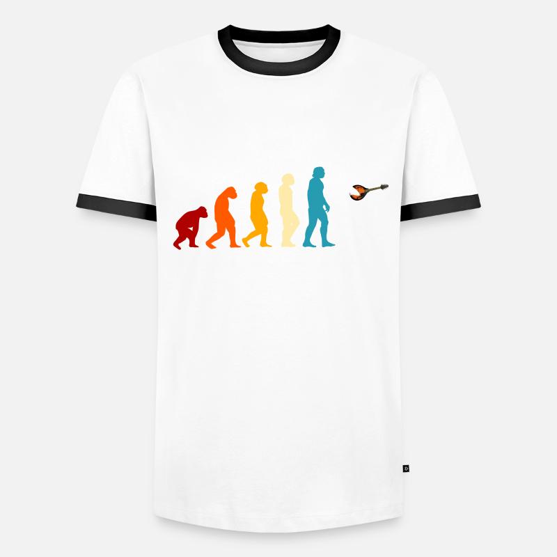 Mandoline Evolution - Männer Kontrast-T-Shirt - Weiß/Schwarz