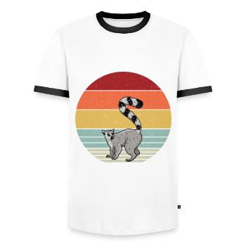 Lemur - Männer Kontrast-T-Shirt - Weiß/Schwarz - Vorne - AI Model Female 172 light (172cm) & AI Model Male 178 dark (178cm)