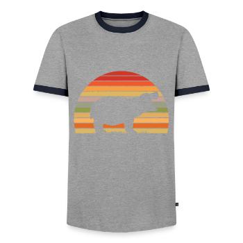Hippocampe - T-shirt contrasté Homme - gris/marine  - Devant - AI Model Female 172 light (172cm) & AI Model Male 178 light (178cm)