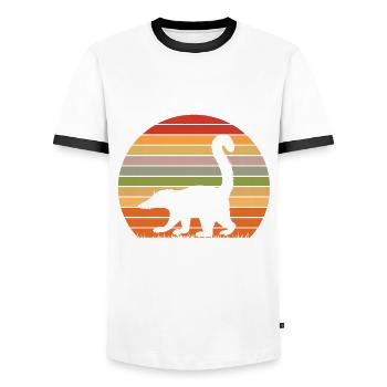 Nose bear - Men's Ringer Shirt - white/black - Front - AI Model Female 172 light (172cm) & AI Model Male 178 dark (178cm)