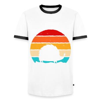 Hedgehog - Men's Ringer Shirt - white/black - Front - AI Model Female 172 light (172cm) & AI Model Male 178 dark (178cm)